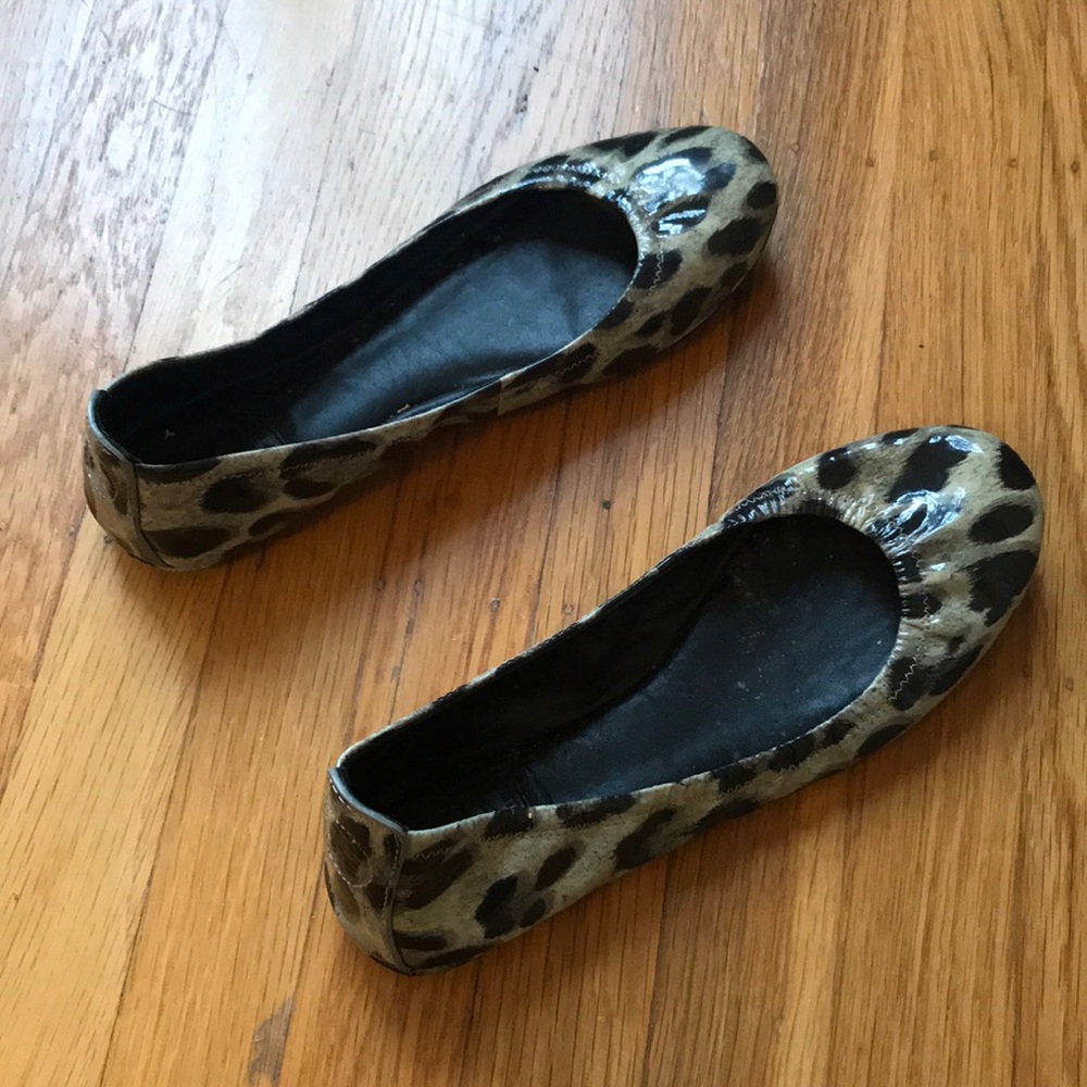 Tory Burch Minnie Flats - size 7, grey cheetah